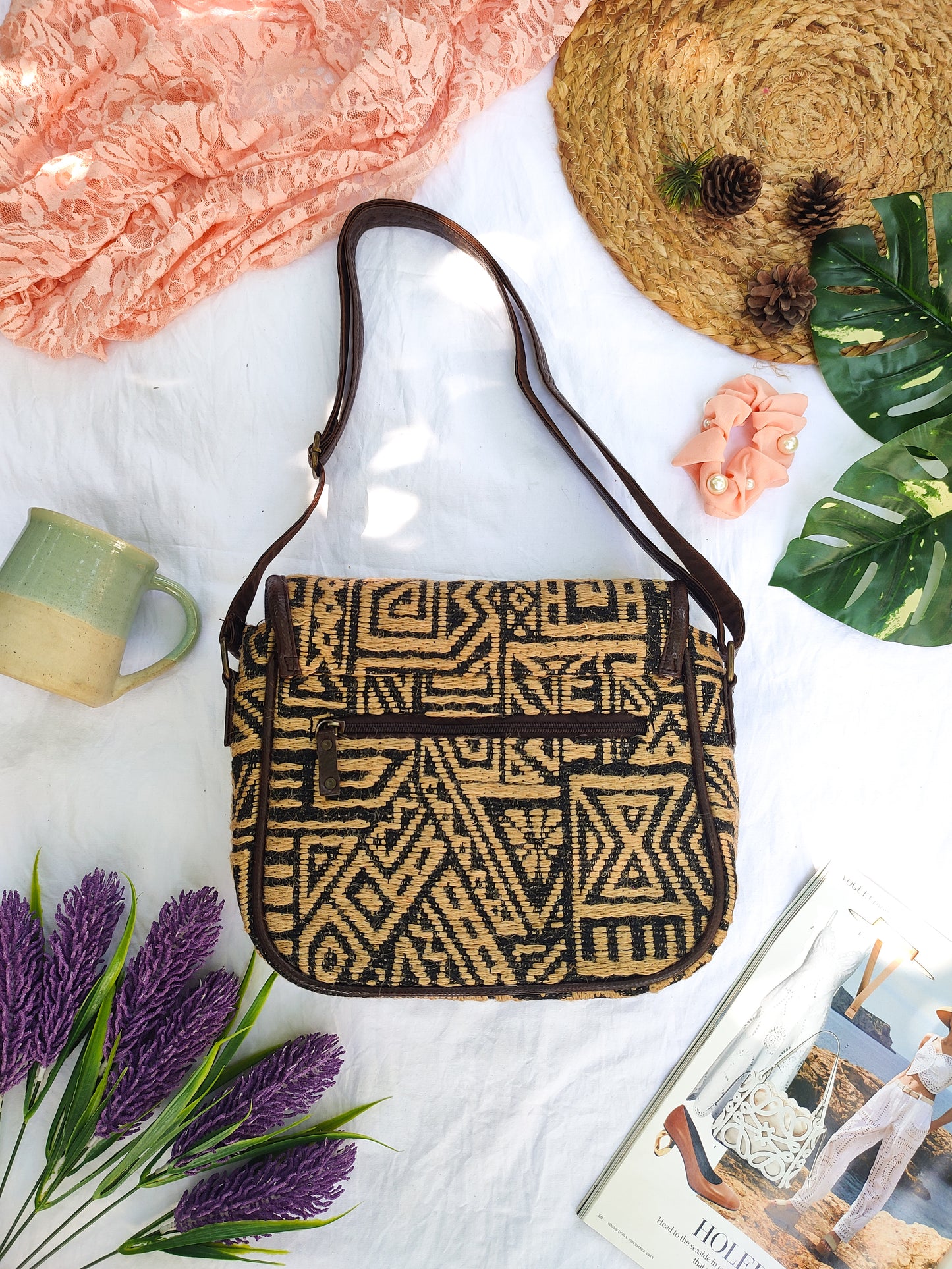 Hazel Hued Saddle Sling Bag