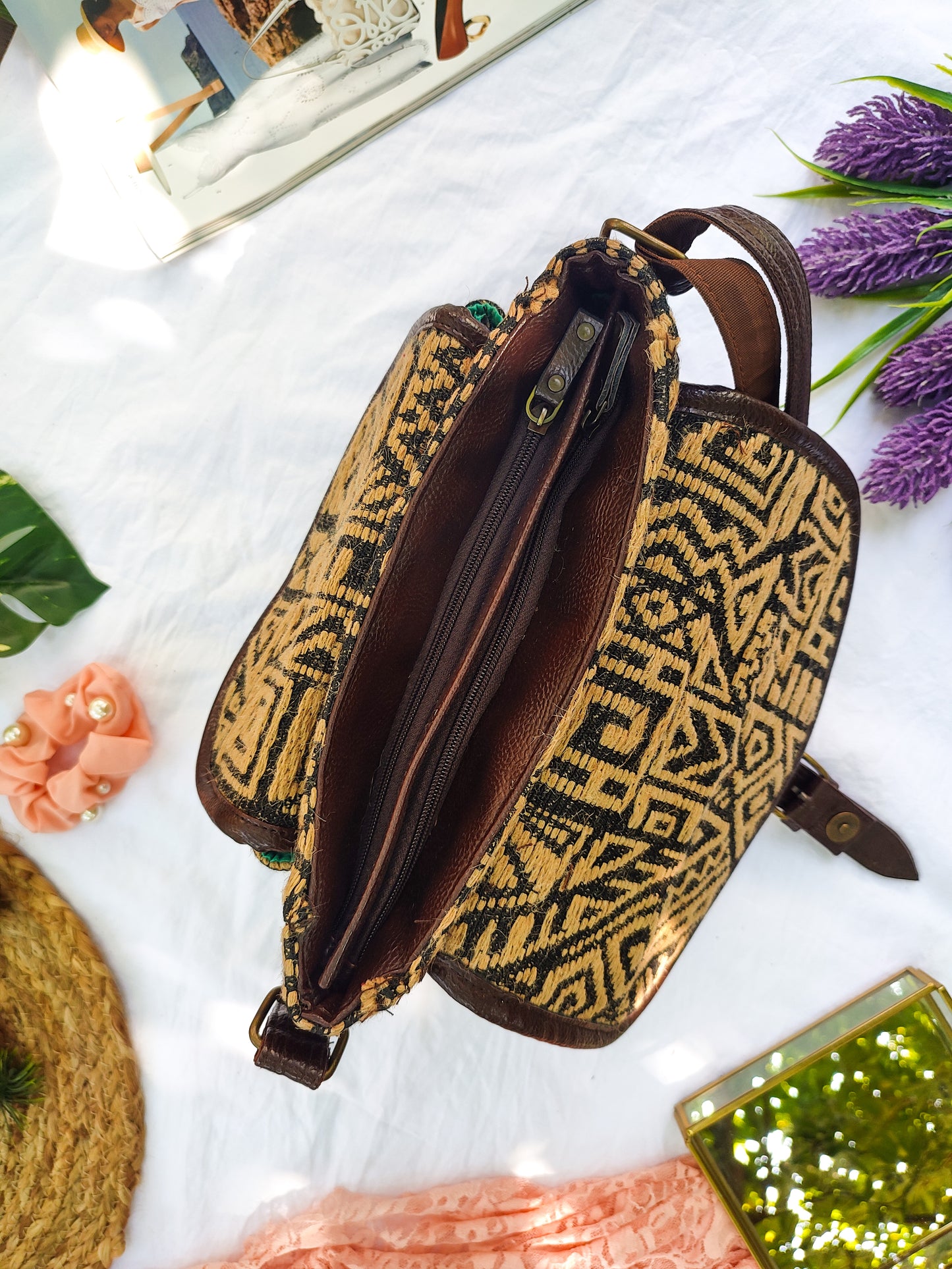 Hazel Hued Saddle Sling Bag