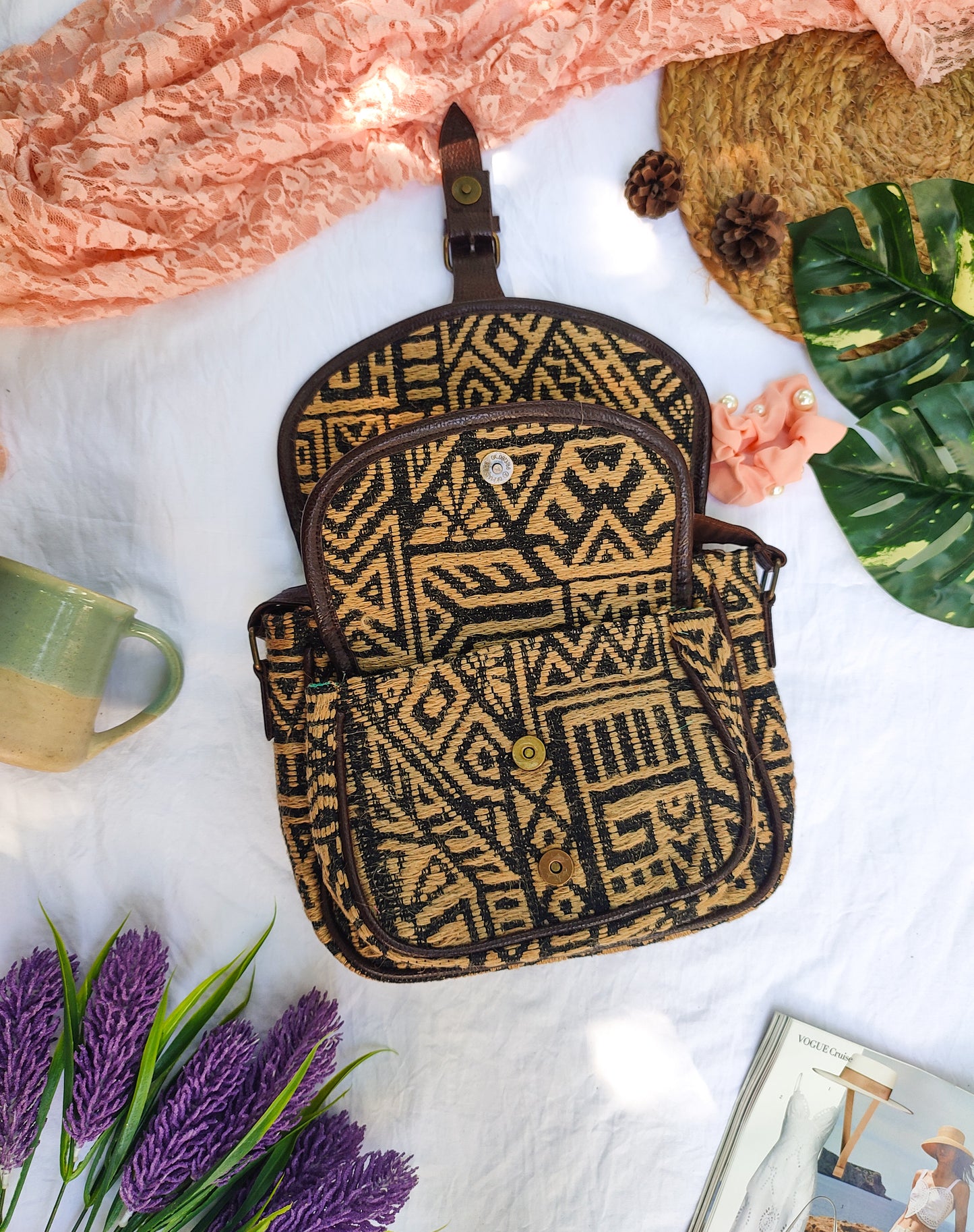 Hazel Hued Saddle Sling Bag