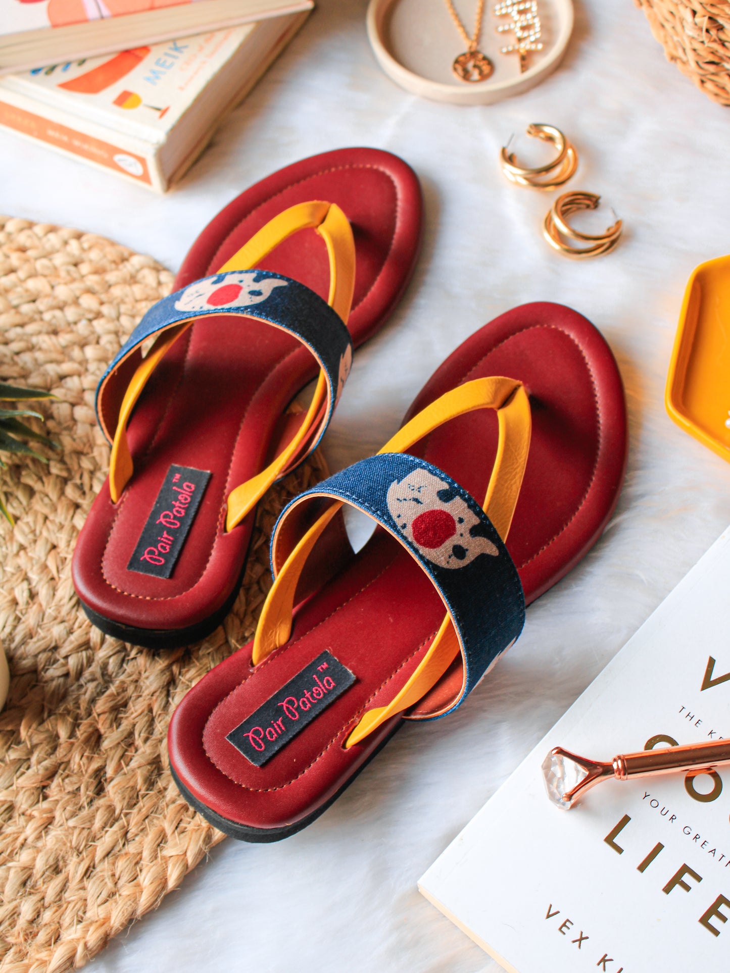 Elephant Print Contemporary Flats