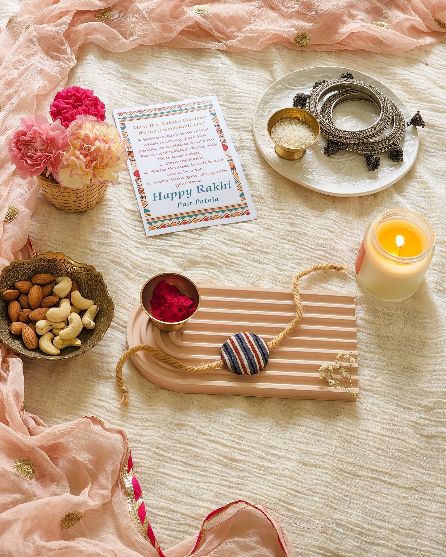 Blue stripes Plant Seed Rakhi