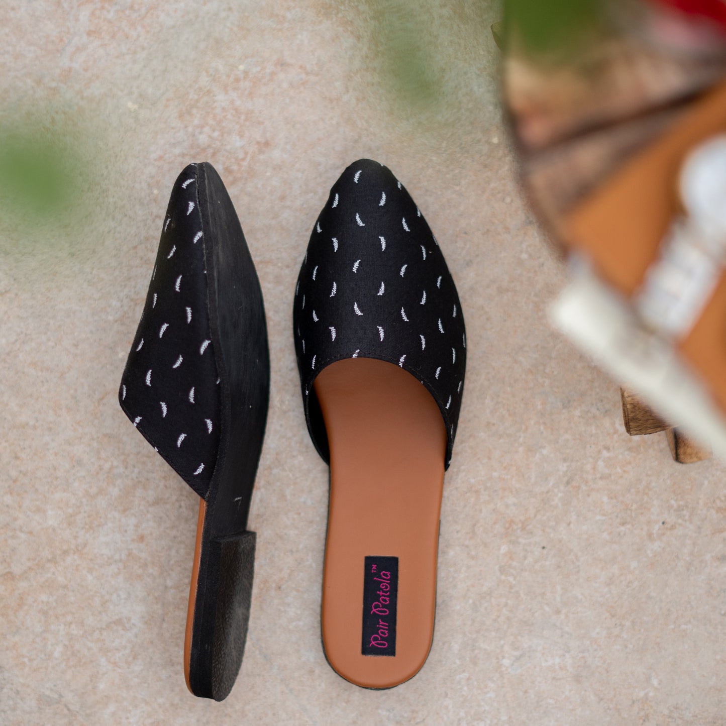 Black and Bling Slip-Ons