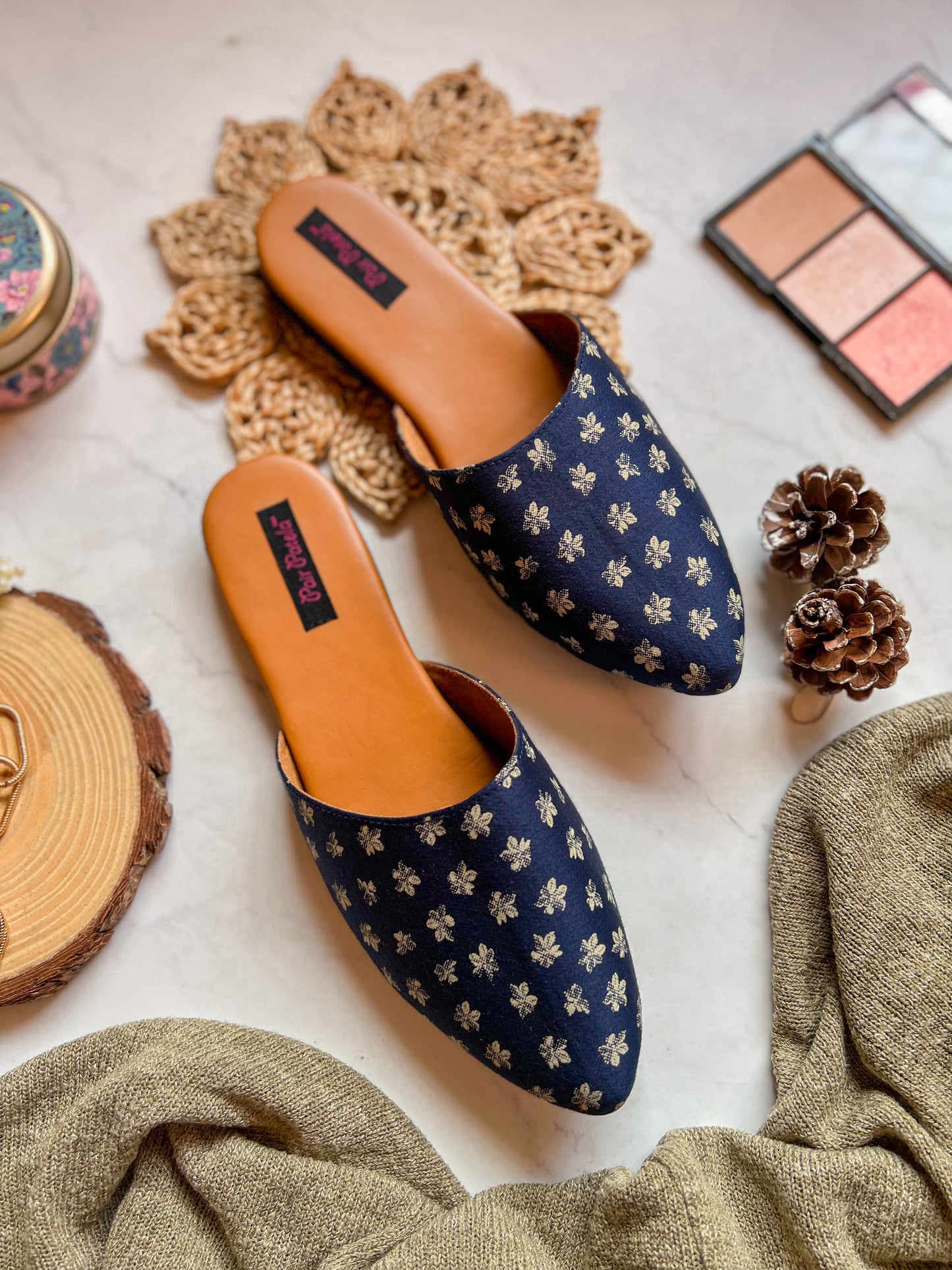 Blooming Blue Slip-Ons