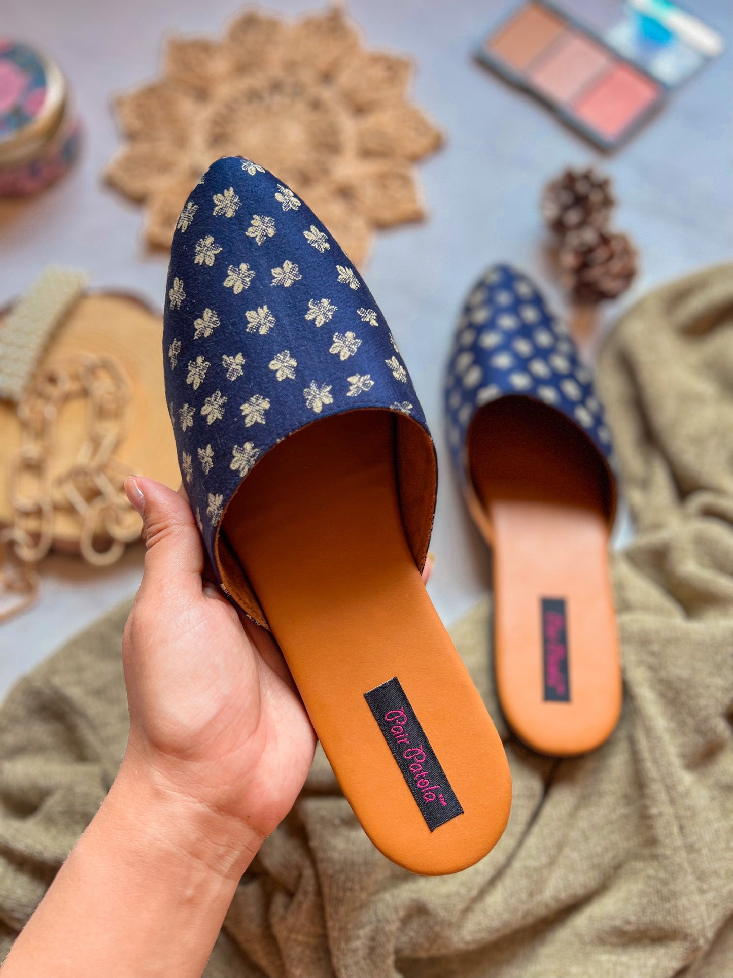 Blooming Blue Slip-Ons