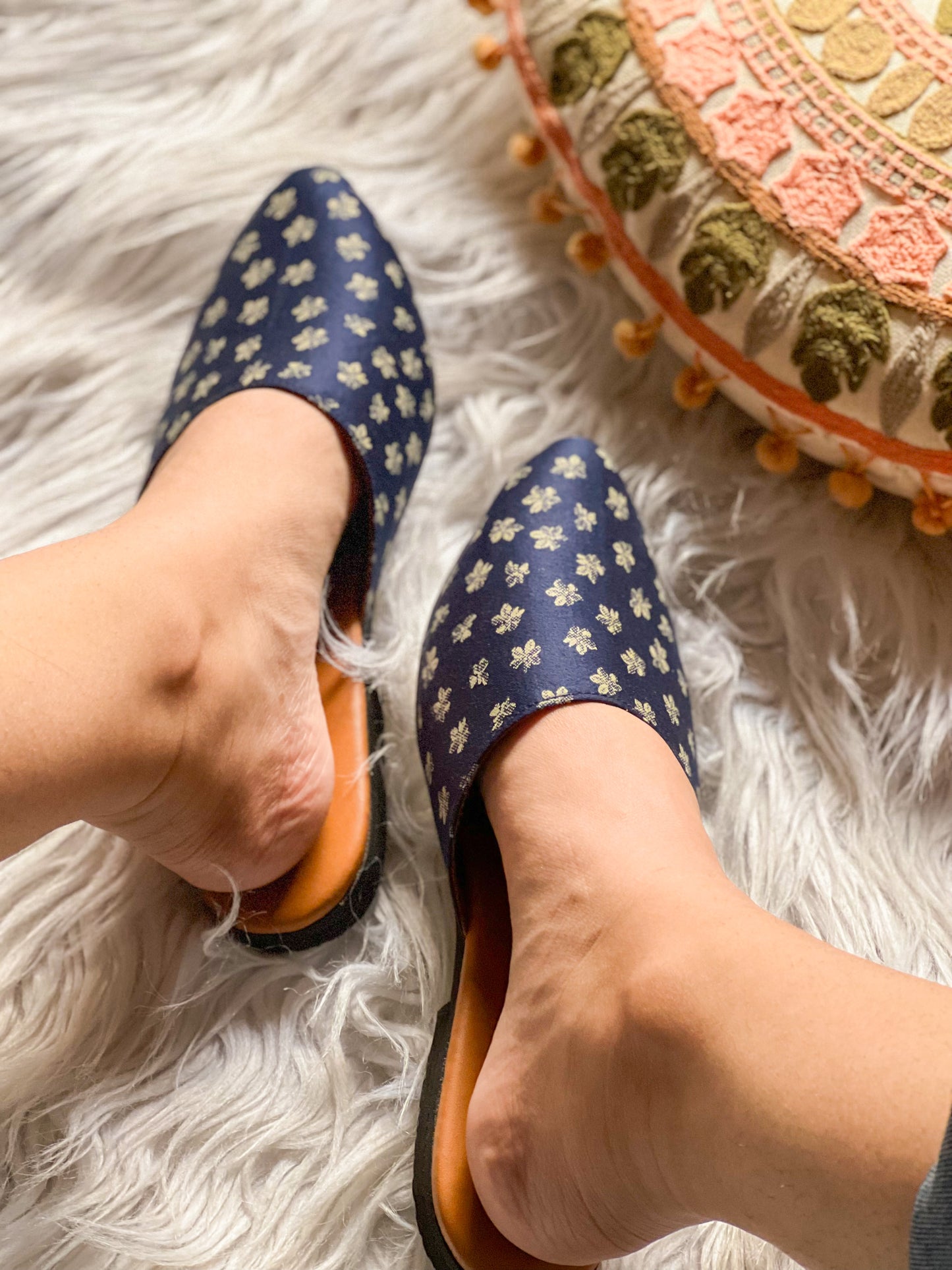Blooming Blue Slip-Ons