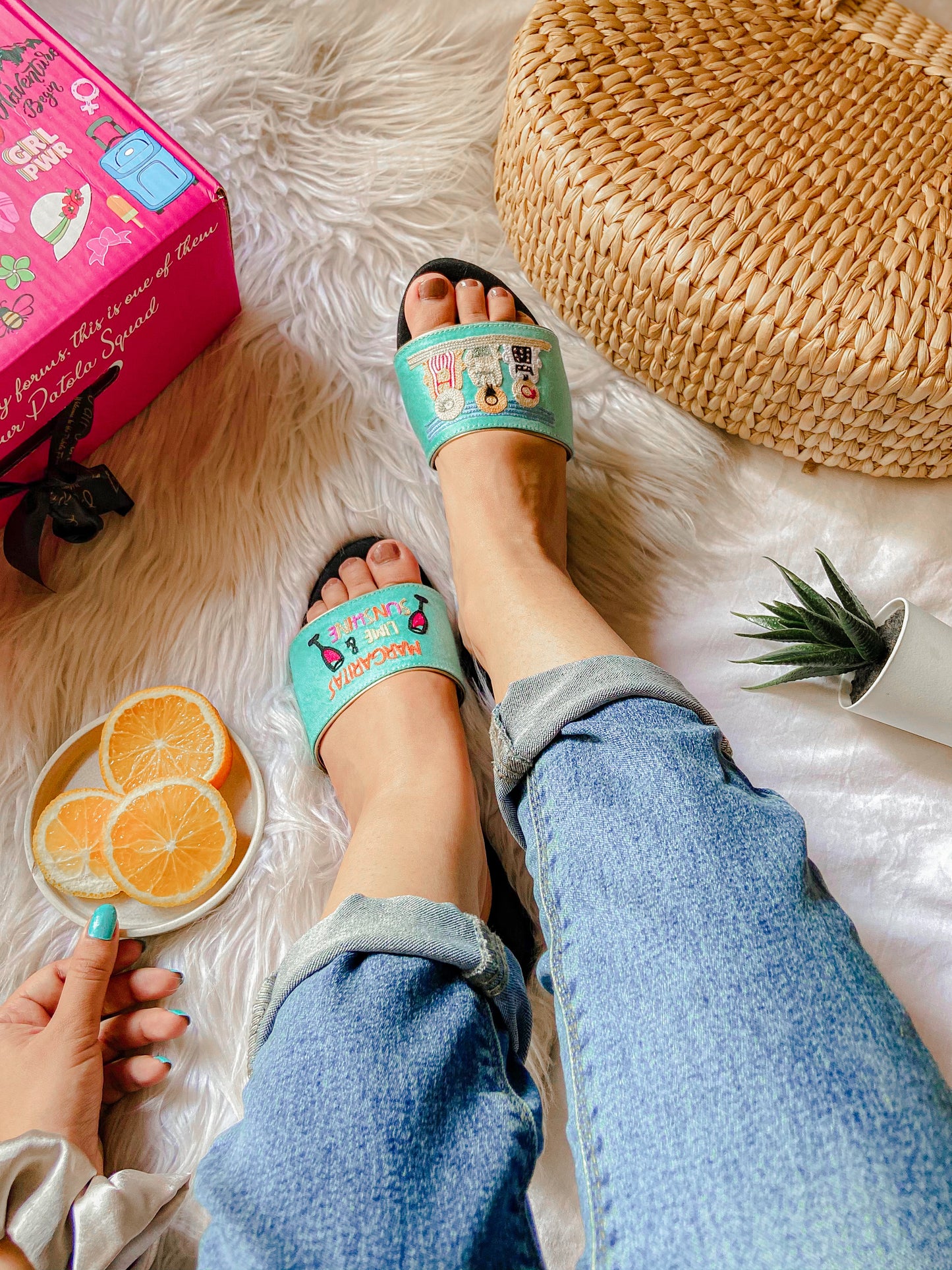 Sip And Soak Embroidery Slip Ons