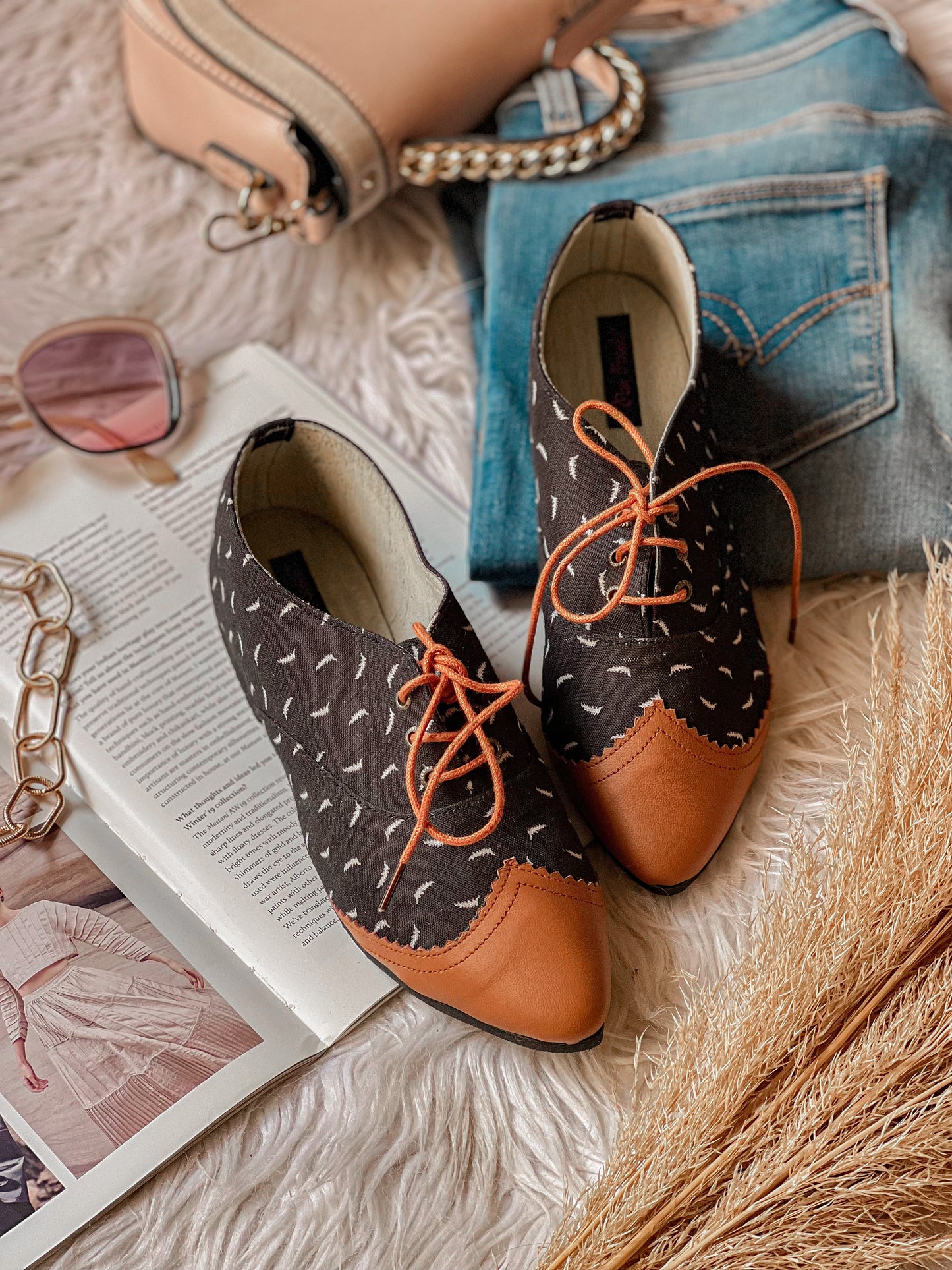 Flirty Feather Oxfords Shoes