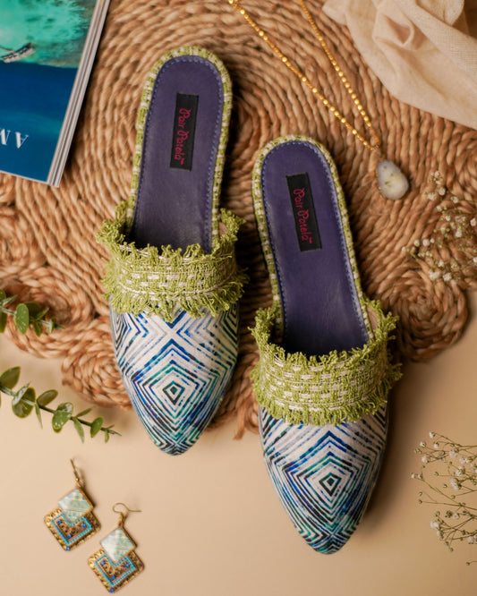 Peacock Elegance Slip Ons