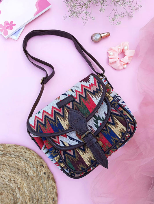 Tribal Twist Saddle Sling Bag