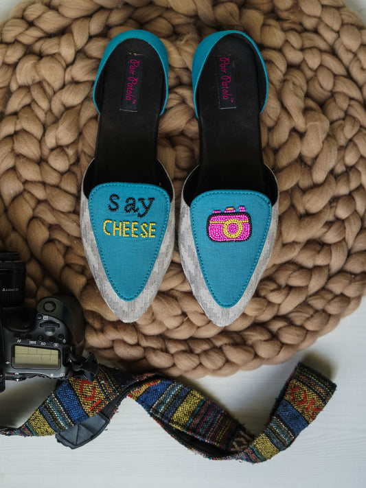 Say Cheese Beaded Slip Ons