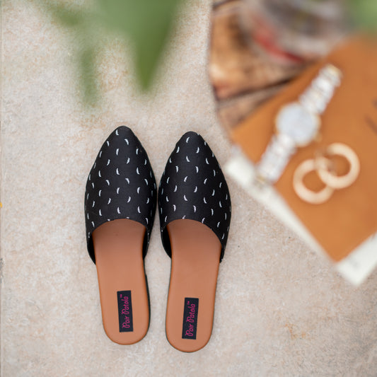 Black and Bling Slip-Ons