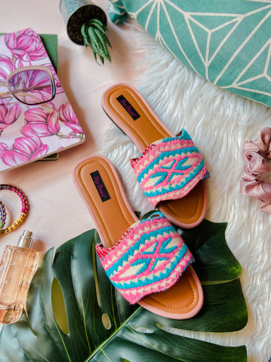 Pink Bright Sky Slip Ons